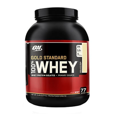 slide 1 of 3, Optimum Nutrition Gold Standard 100% Whey Vanilla Ice Cream, 5 lb