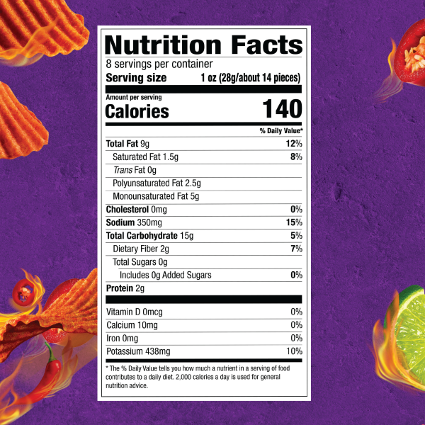 slide 13 of 16, Takis Fuego Waves 8 oz Sharing Size Bag, Hot Chili Pepper & Lime Flavored Extreme Spicy Wavy Potato Chips, 8 oz