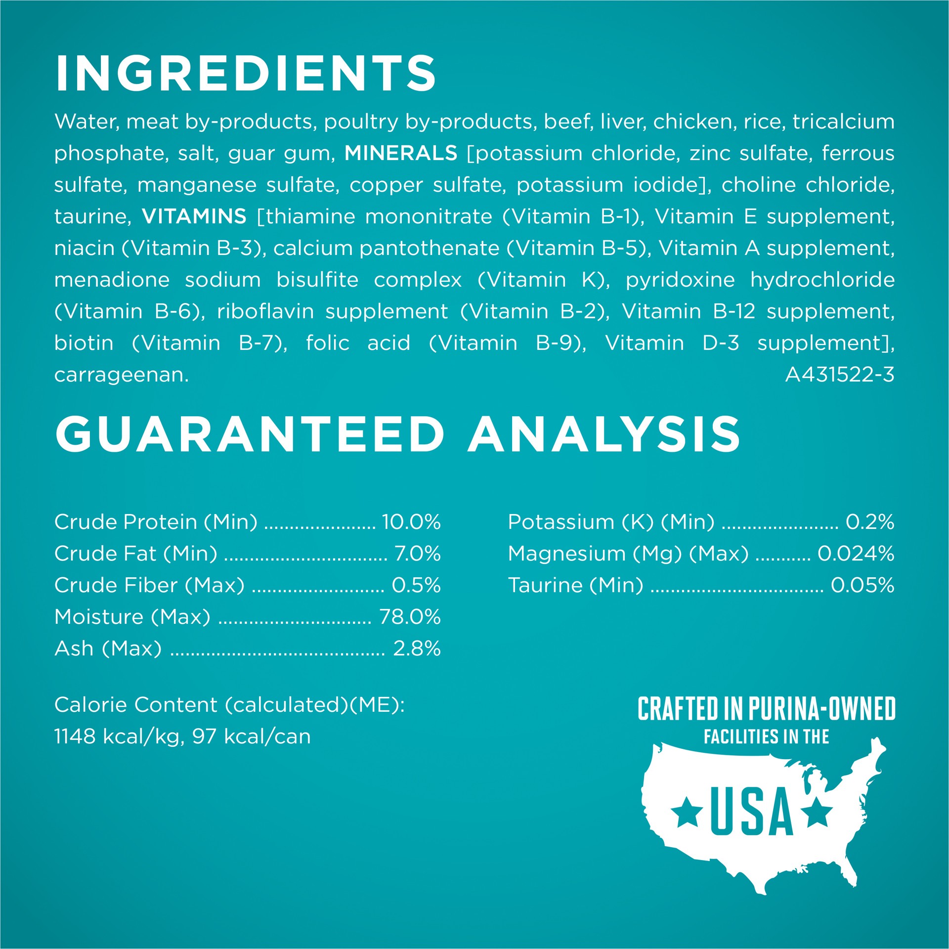 slide 5 of 7, ONE Purina ONE Urinary Tract Health, Natural Pate Wet Cat Food, Urinary Tract Health Beef & Liver Recipe, 3 oz