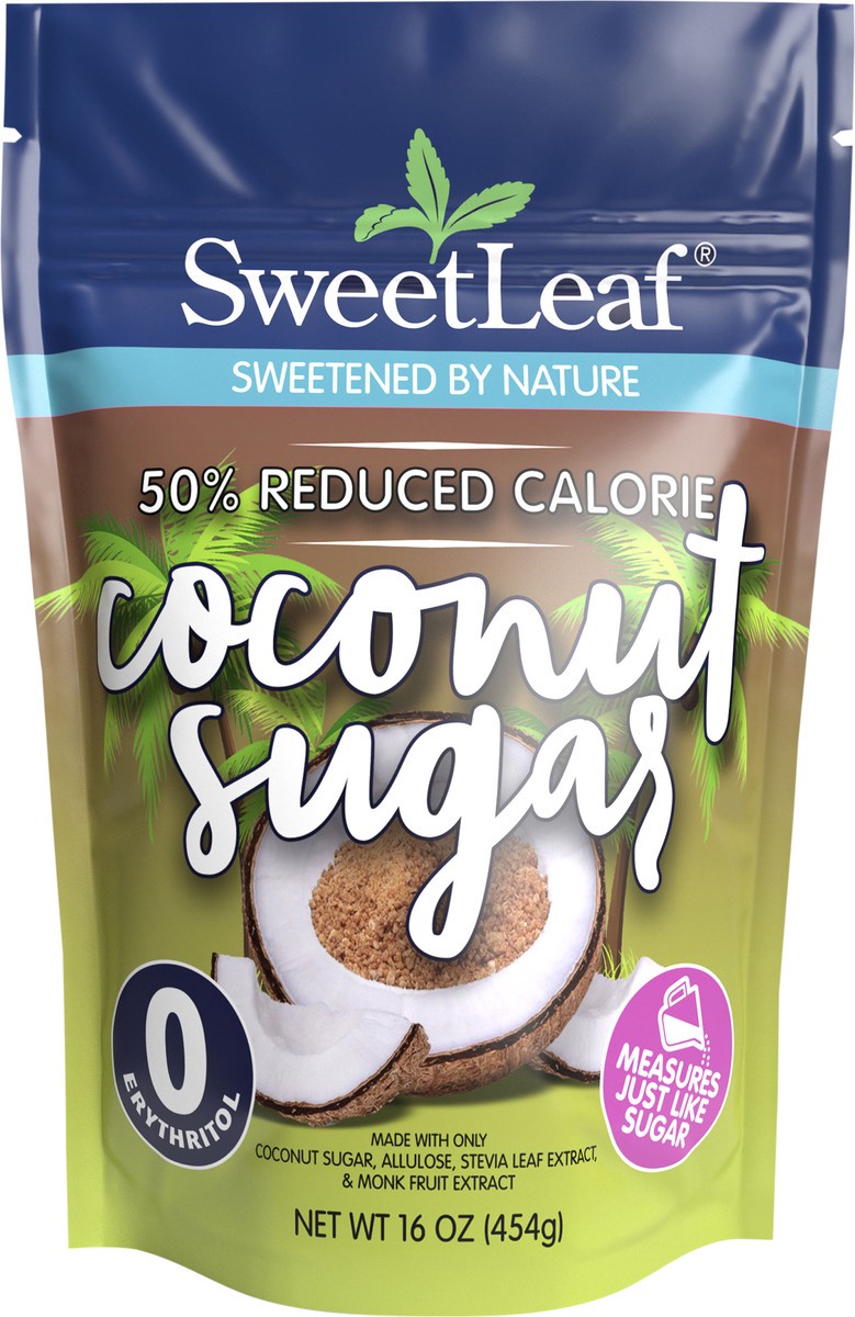 slide 8 of 12, SweetLeaf 50% Reduced Calorie Coconut Sugar, 16oz bag, 16 oz