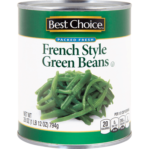 slide 1 of 1, Best Choice French Style Green Beans, 28 oz