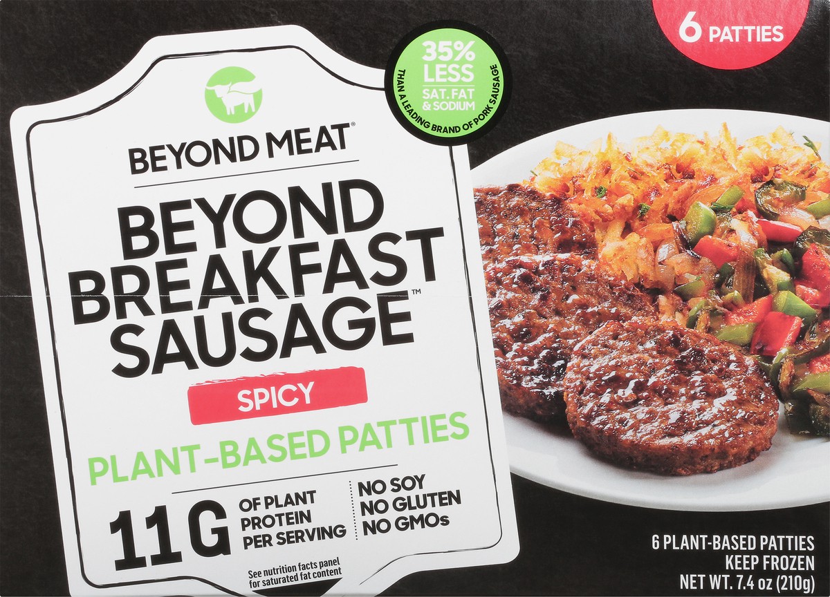 slide 5 of 9, Beyond Meat Beyond Breakfast Sausage Spicy Plant-Based Breakfast Patties - Frozen - 7.4oz, 7.4 oz