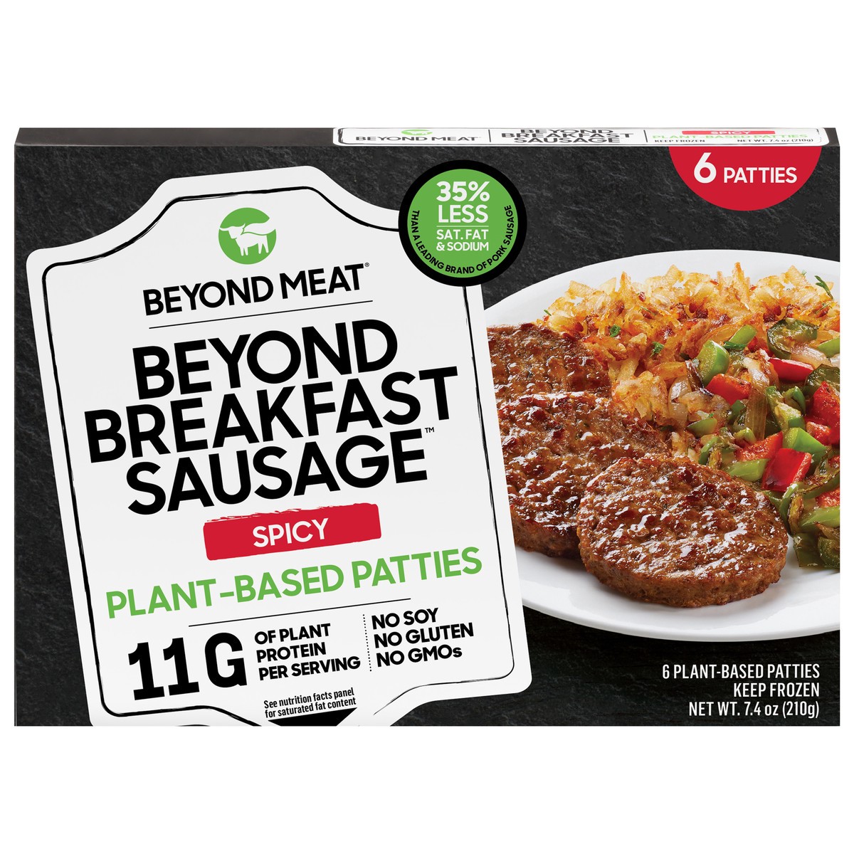 slide 1 of 9, Beyond Meat Beyond Breakfast Sausage Spicy Plant-Based Breakfast Patties - Frozen - 7.4oz, 7.4 oz