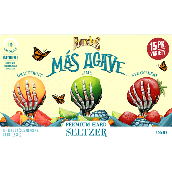 slide 1 of 1, Founders Brewing Co. Founders Brewing Company Mas Agave Seltzer Variety, 180 oz