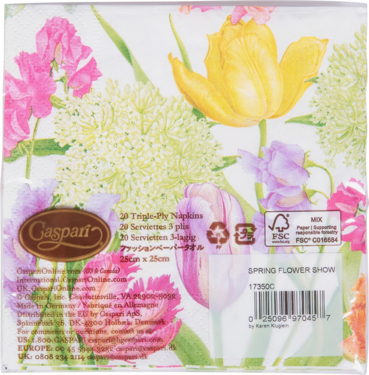 slide 3 of 12, Caspari Spring Flower Show Napkins 20 ea, 