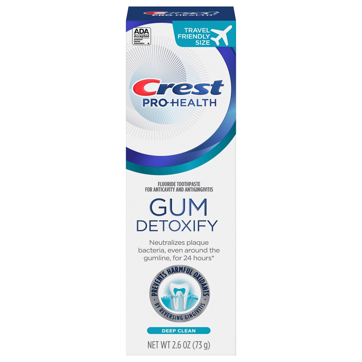 slide 1 of 10, Crest Pro-Health Gum Detoxify Toothpaste 2.6 oz- Anticavity, Antibacterial Flouride Toothpaste, Clinically Proven Gum, Sensitive, and Enamel Protection, Plaque Control, 2.6 oz