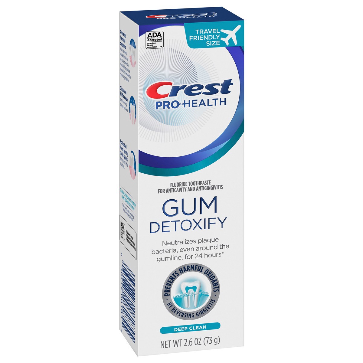 slide 9 of 10, Crest Pro-Health Gum Detoxify Toothpaste 2.6 oz- Anticavity, Antibacterial Flouride Toothpaste, Clinically Proven Gum, Sensitive, and Enamel Protection, Plaque Control, 2.6 oz