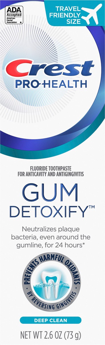 slide 8 of 10, Crest Pro-Health Gum Detoxify Toothpaste 2.6 oz- Anticavity, Antibacterial Flouride Toothpaste, Clinically Proven Gum, Sensitive, and Enamel Protection, Plaque Control, 2.6 oz