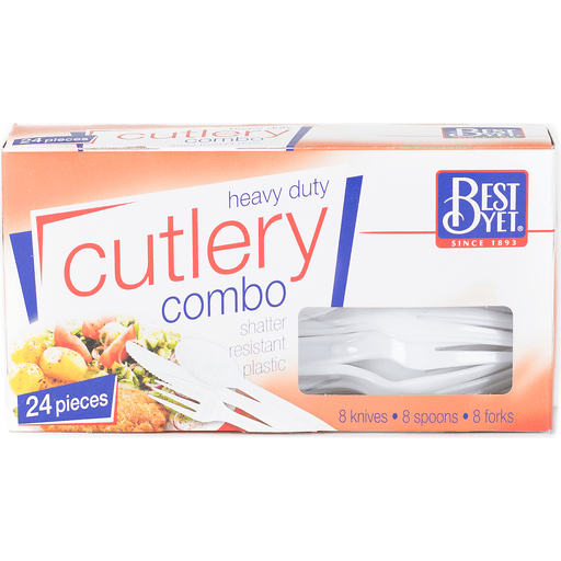 slide 1 of 1, Best Yet Heavy Duty Combo Plastic Cutlery, 24 ct