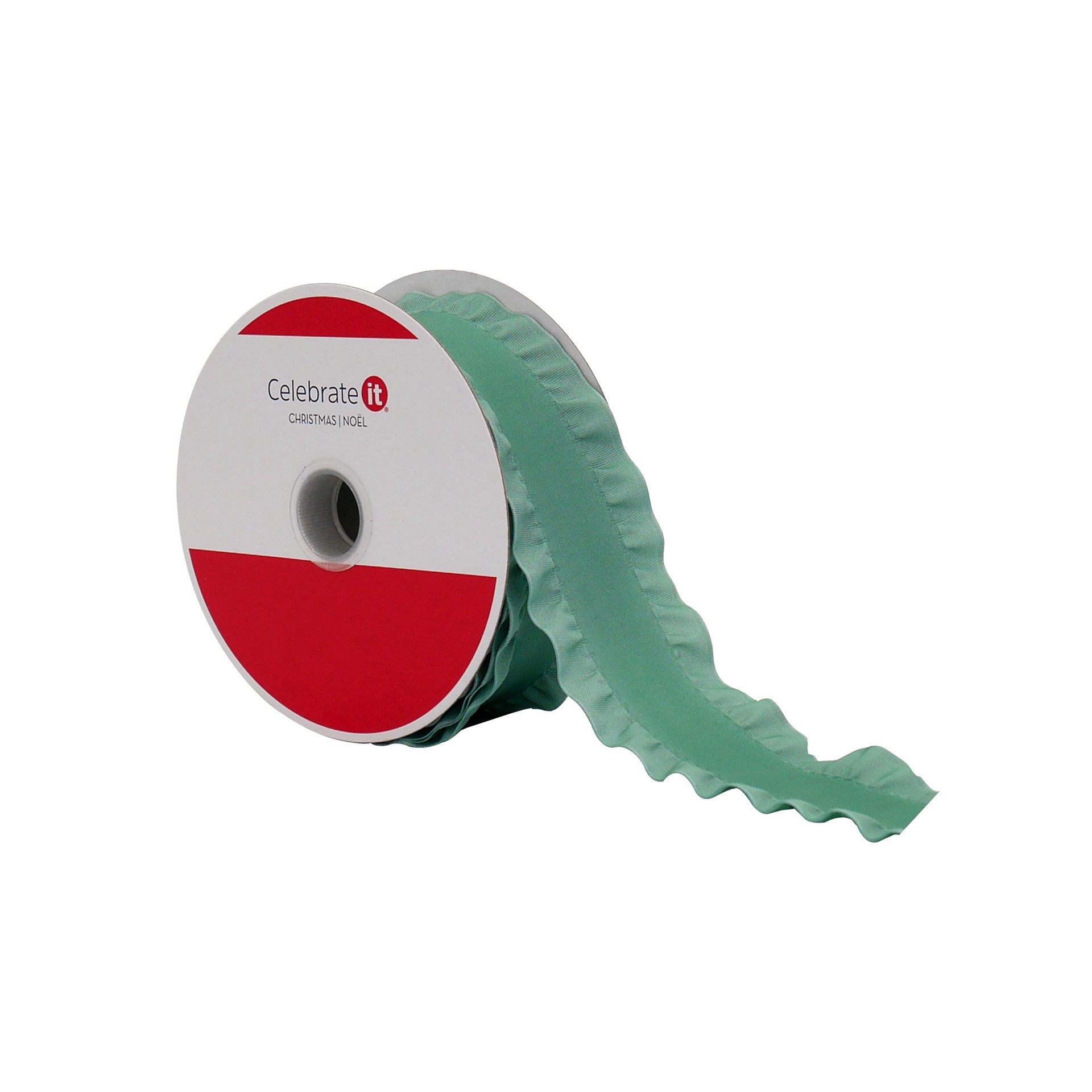 slide 3 of 3, 1.5" X 30ft. Sage Ruffle Ribbon By Celebrate It, 1.5 in x 30 ft