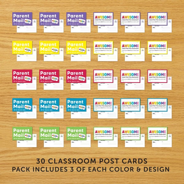 slide 3 of 3, ASTROBRIGHTS Parent Postcards, Pre-K To Grade 5, 4" X 6", Multicolor, Pack Of 30, 30 ct