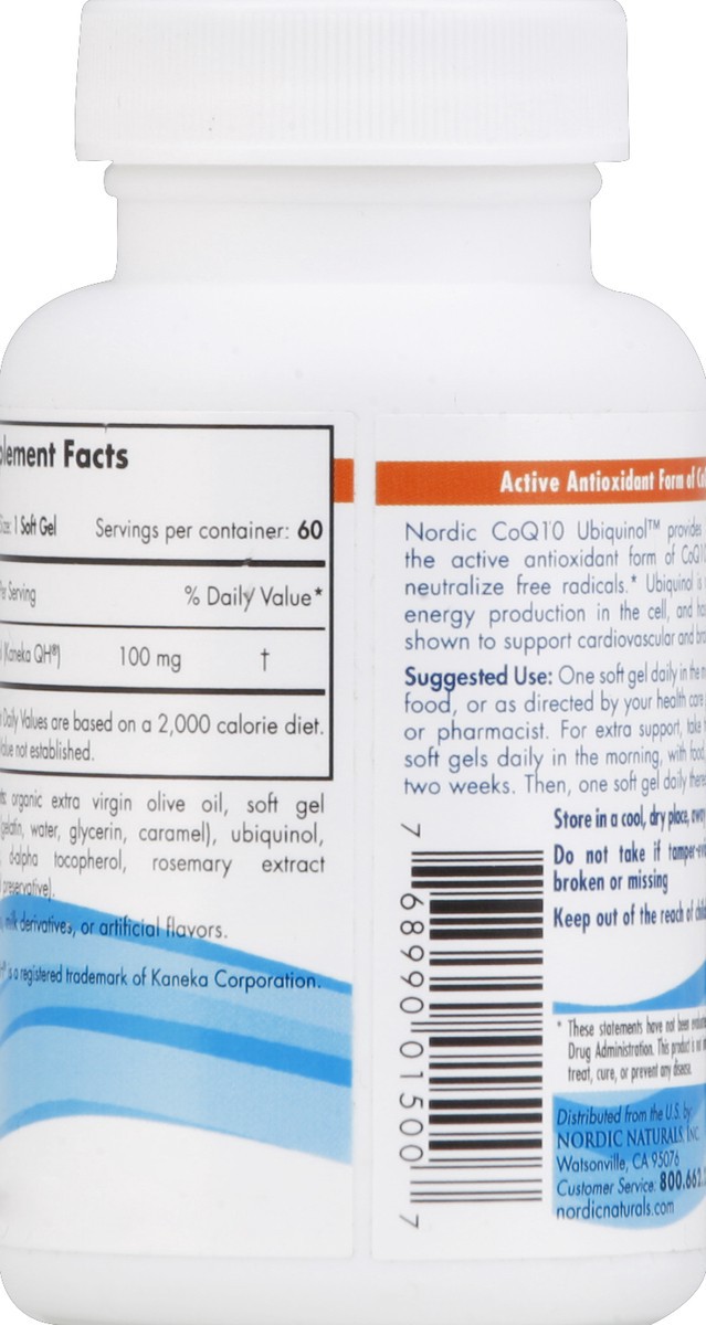 slide 3 of 3, Nordic Naturals Nordic CoQ10 Ubiquinol 60 ea, 60 ct