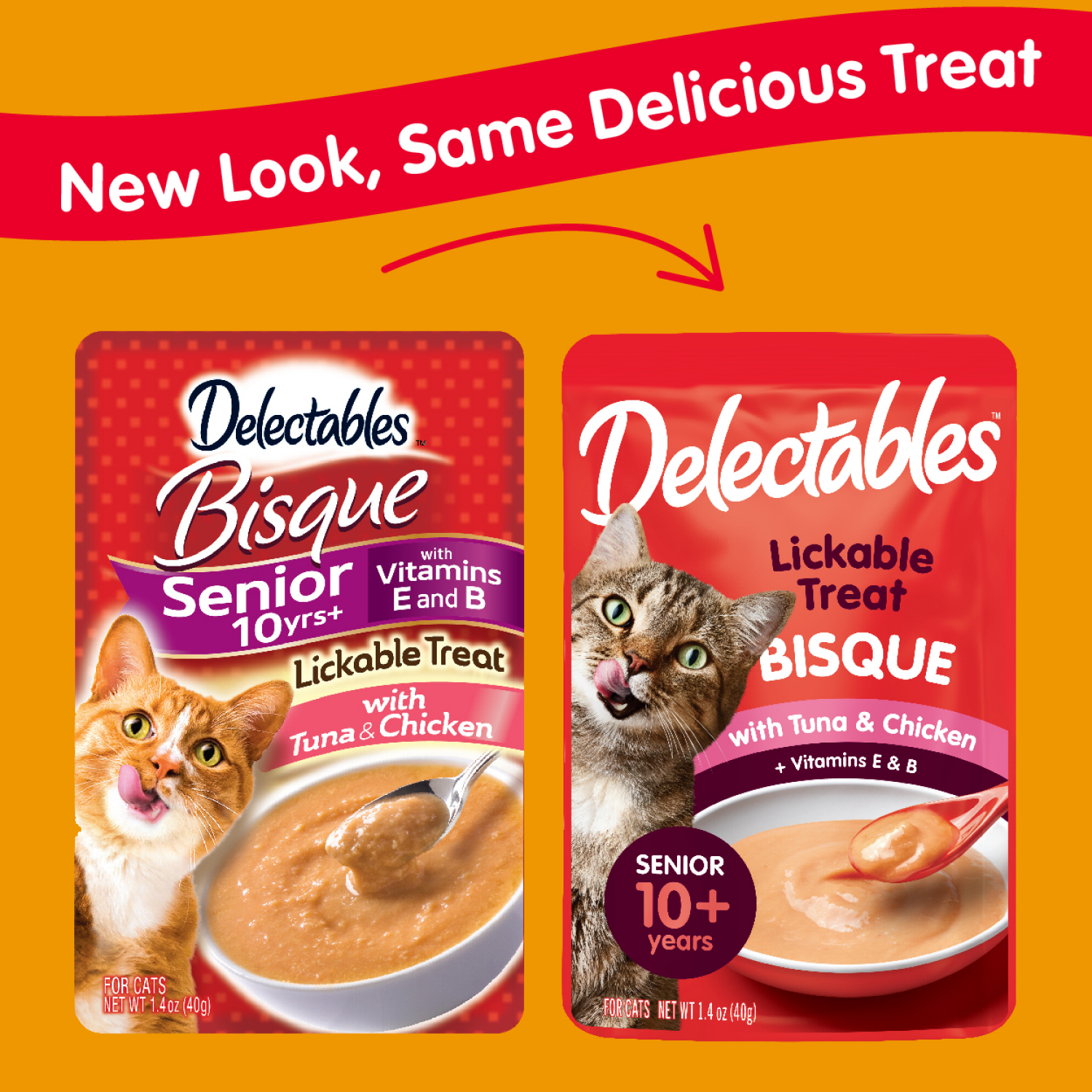 slide 2 of 2, Delectables Senior 10+ Years Bisque with Tuna & Chicken Lickable Treat 1.4 oz, 1.4 oz