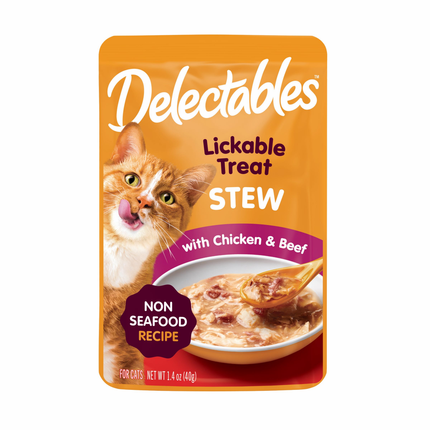 slide 1 of 2, Delectables Stew Non-Seafood Recipe Lickable Treat with Chicken & Beef 1.4 oz, 1.4 oz