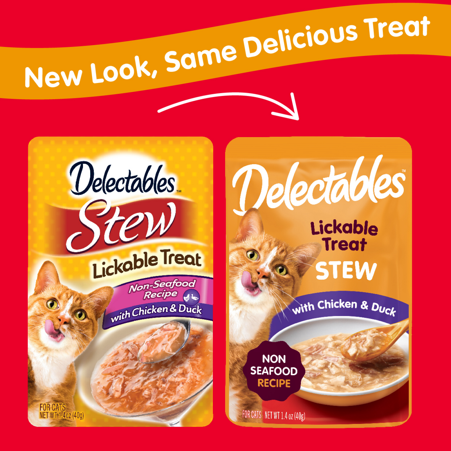 slide 2 of 2, Delectables Cat Treat, Stew Chicken Duck, 1.4 oz