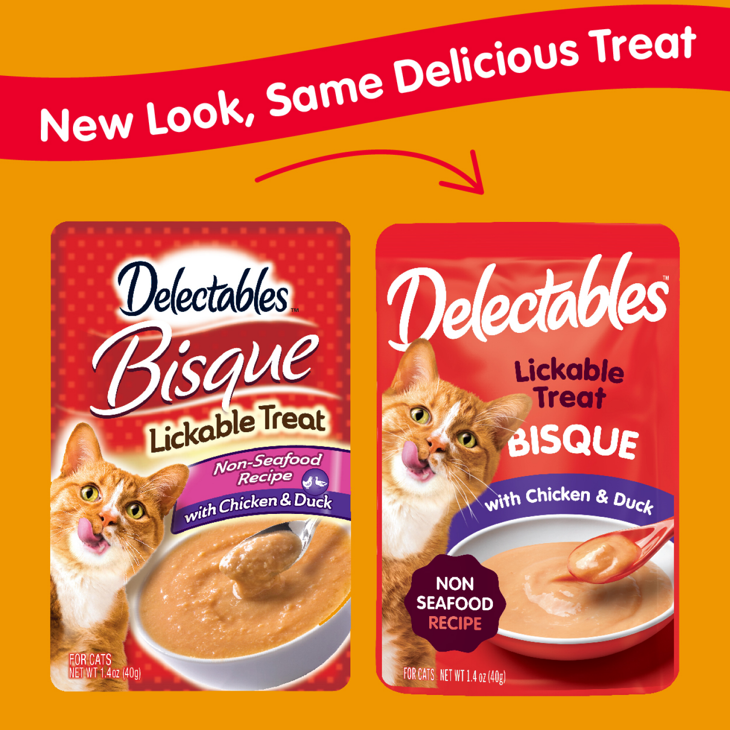 slide 2 of 2, Delectables Cat Treat, Bisque Chicken Duck, 1.4 oz