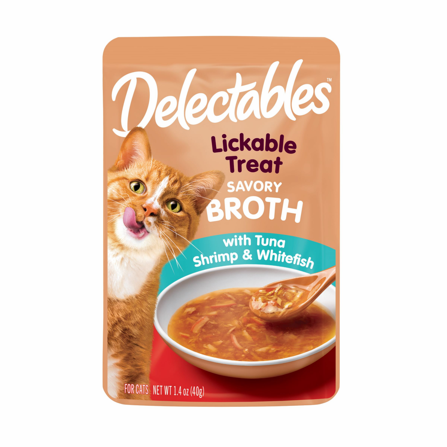 slide 1 of 2, Delectables Savory Broths Lickable Treat, Tuna-Shrimp-Whitefish, 1.4 oz