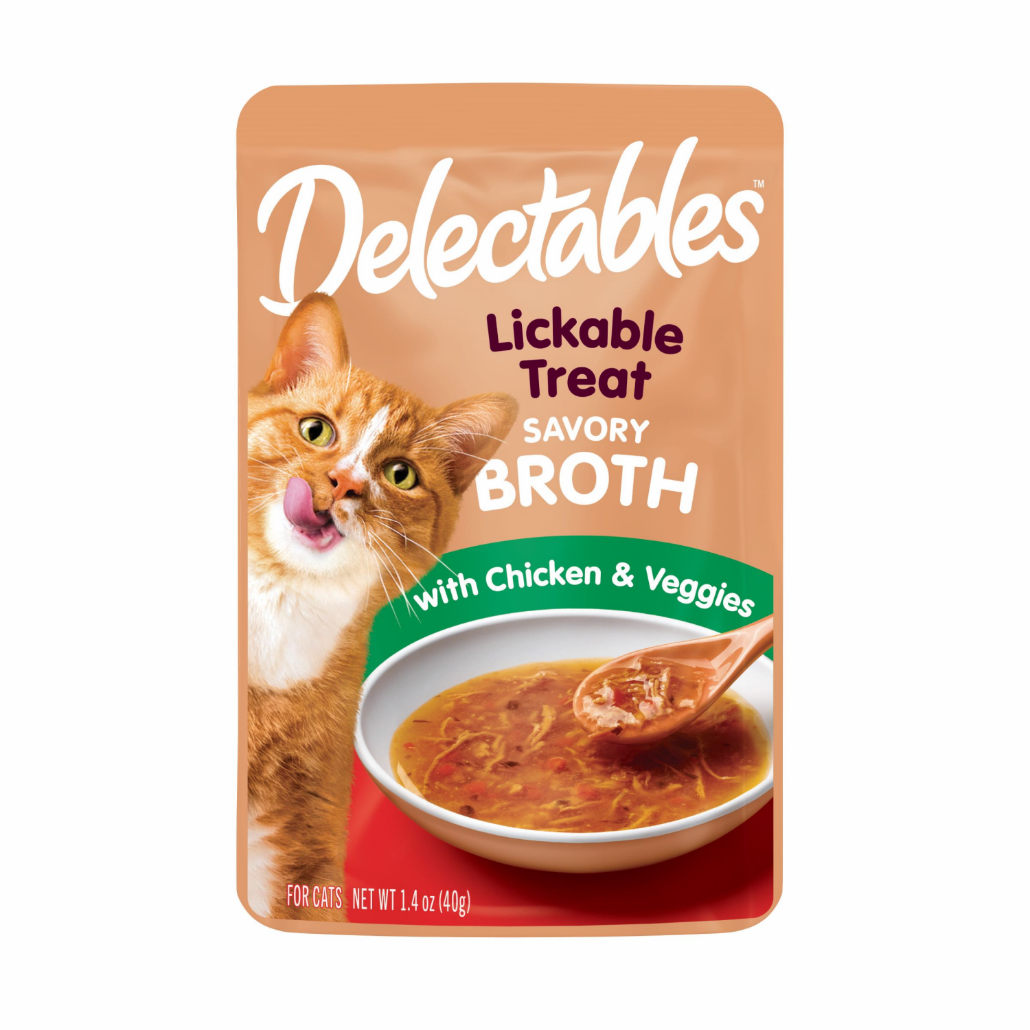 slide 1 of 2, Delectables Savory Broths Lickable Treat, Chicken & Veggies, 1.4 oz