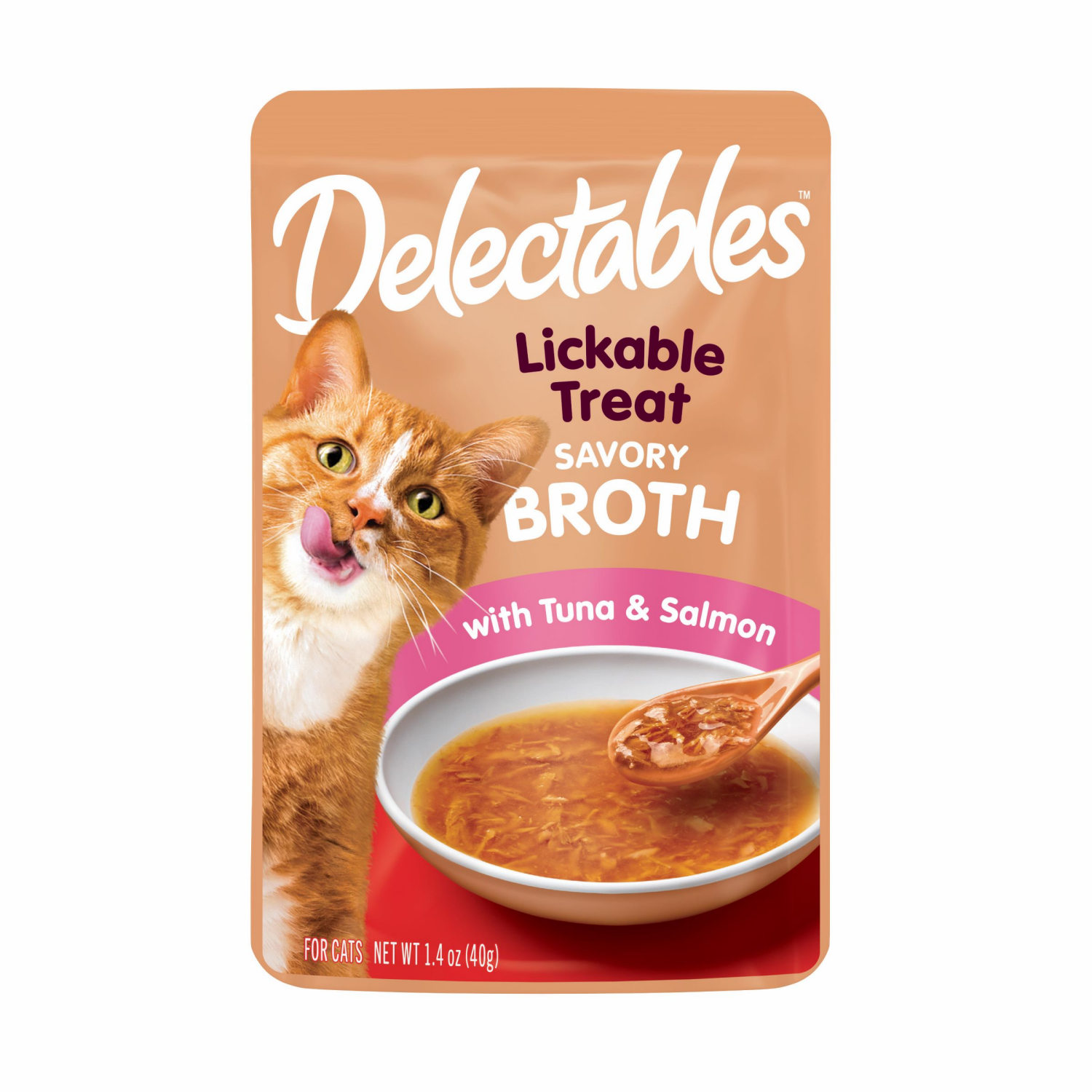 slide 1 of 2, Delectables Savory Broths Lickable Treat, Tuna & Salmon, 1.4 oz