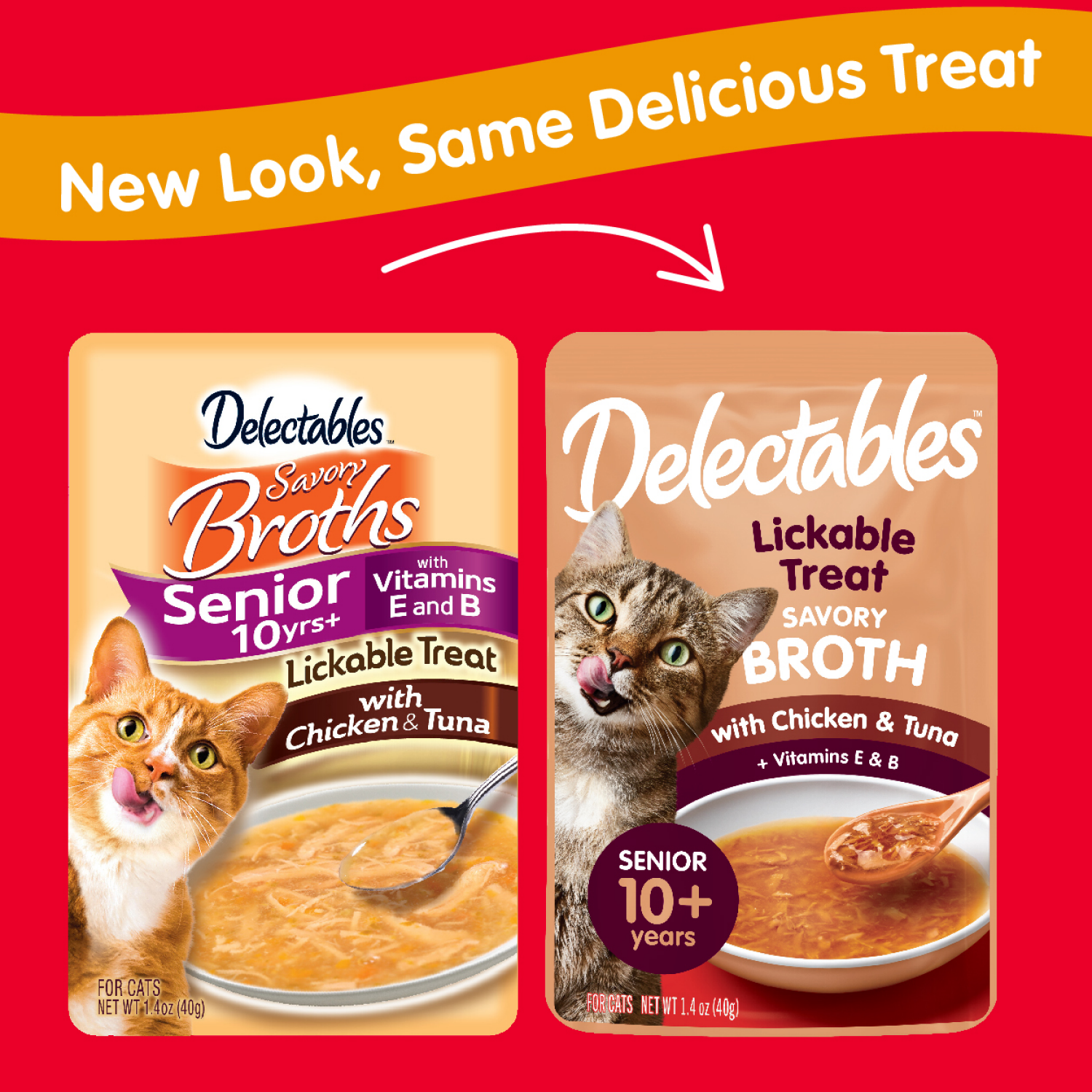 slide 2 of 2, Delectables Savory Broths Senior Lickable Treat, Chicken & Tuna, 1.4 oz