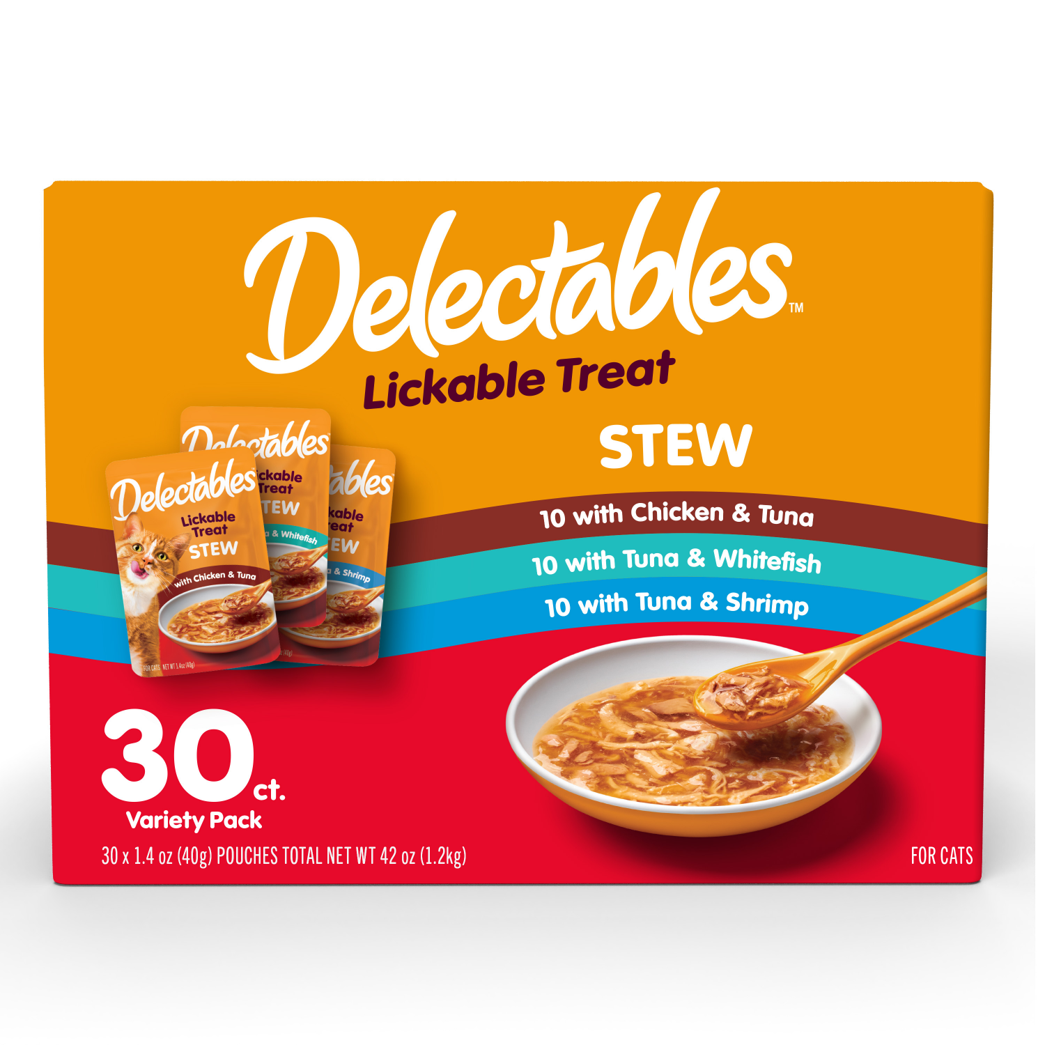 slide 1 of 1, Delectables Lickable Cat Treat Stew Variety Pack, 30 ct
