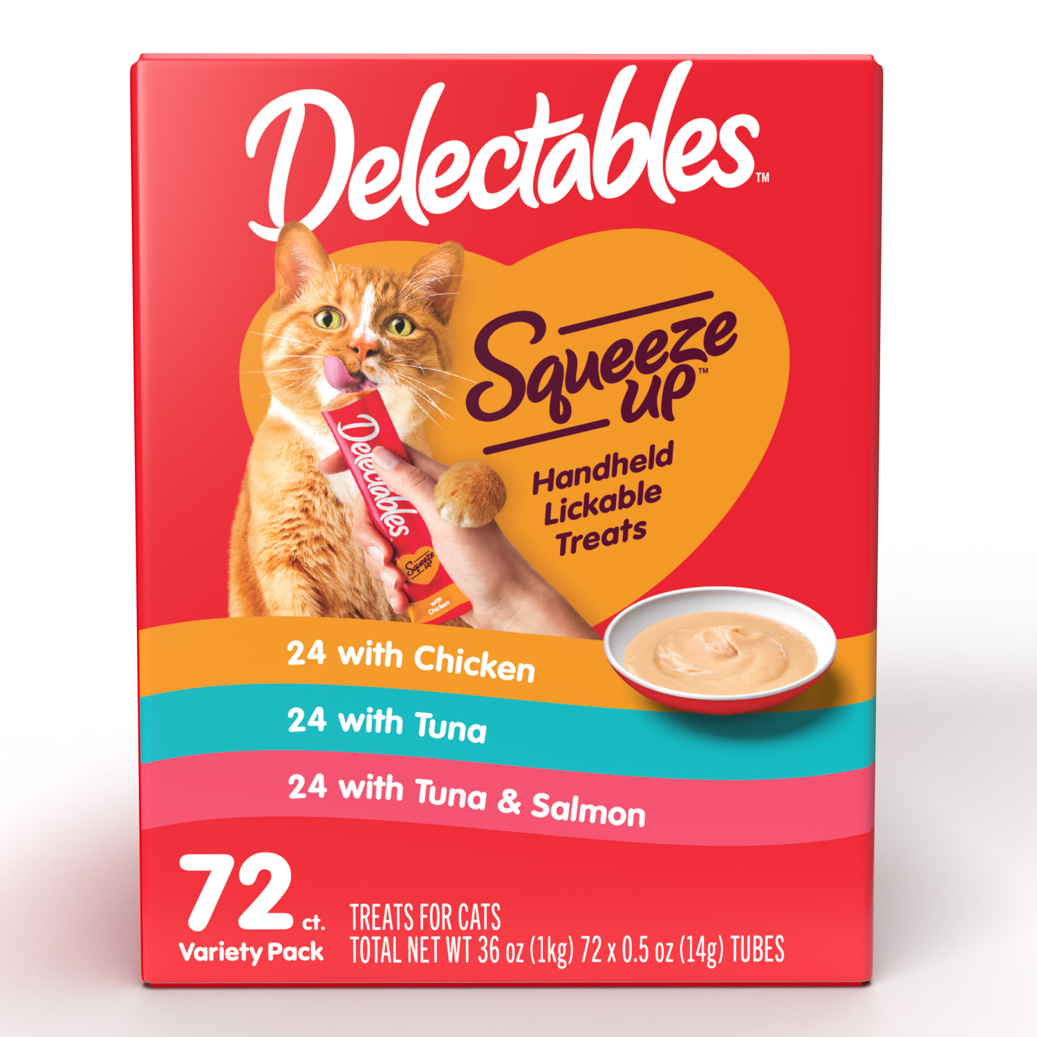 slide 1 of 1, Delectables Squeeze Up Variety Pack Cat Treats, 72 ct