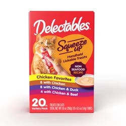 Delectables Squeeze Up Non Seafood Lickable Cat Treat Variety Pack, 20ct