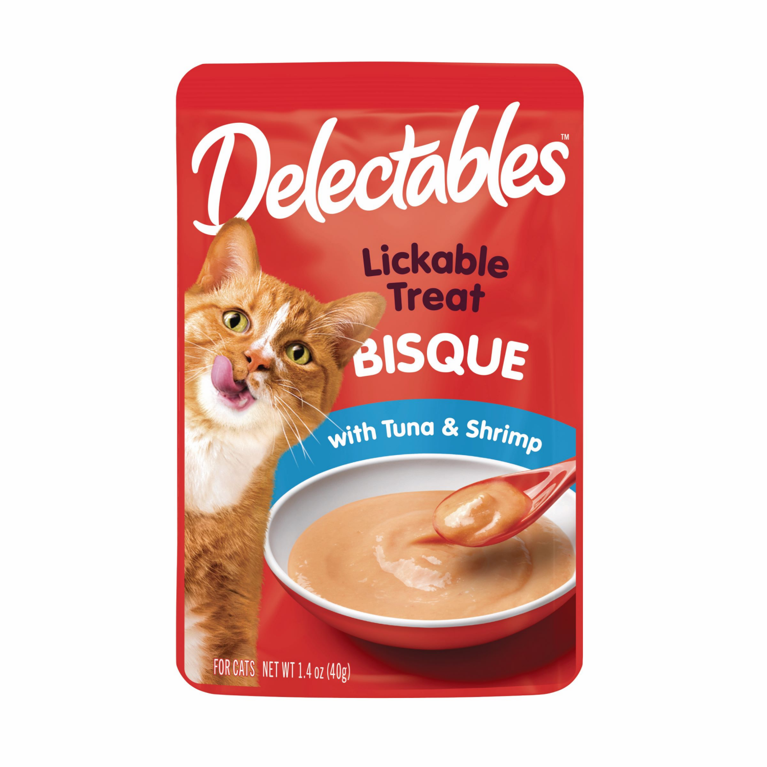 slide 1 of 2, Delectables Bisque Lickable Cat Treat, Tuna & Shrimp, 1.4 oz