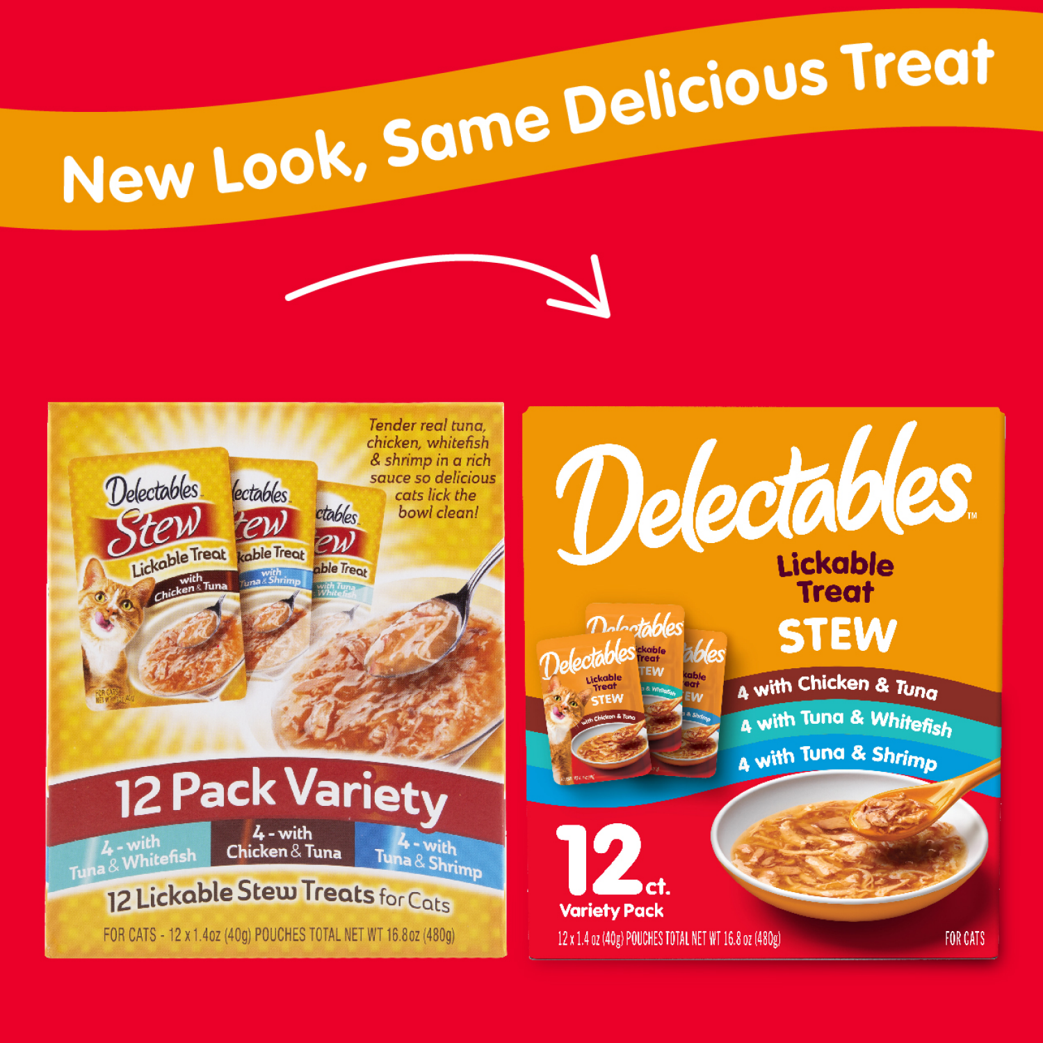 slide 2 of 2, Delectables Hartz Delectables Stew Lickable Cat Treats Variety Pack, 12ct, 12 ct