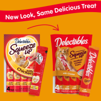 slide 3 of 9, Delectables Squeeze Up with Chicken Lickable Treats 4 - 0.5 oz Tubes, 4 ct