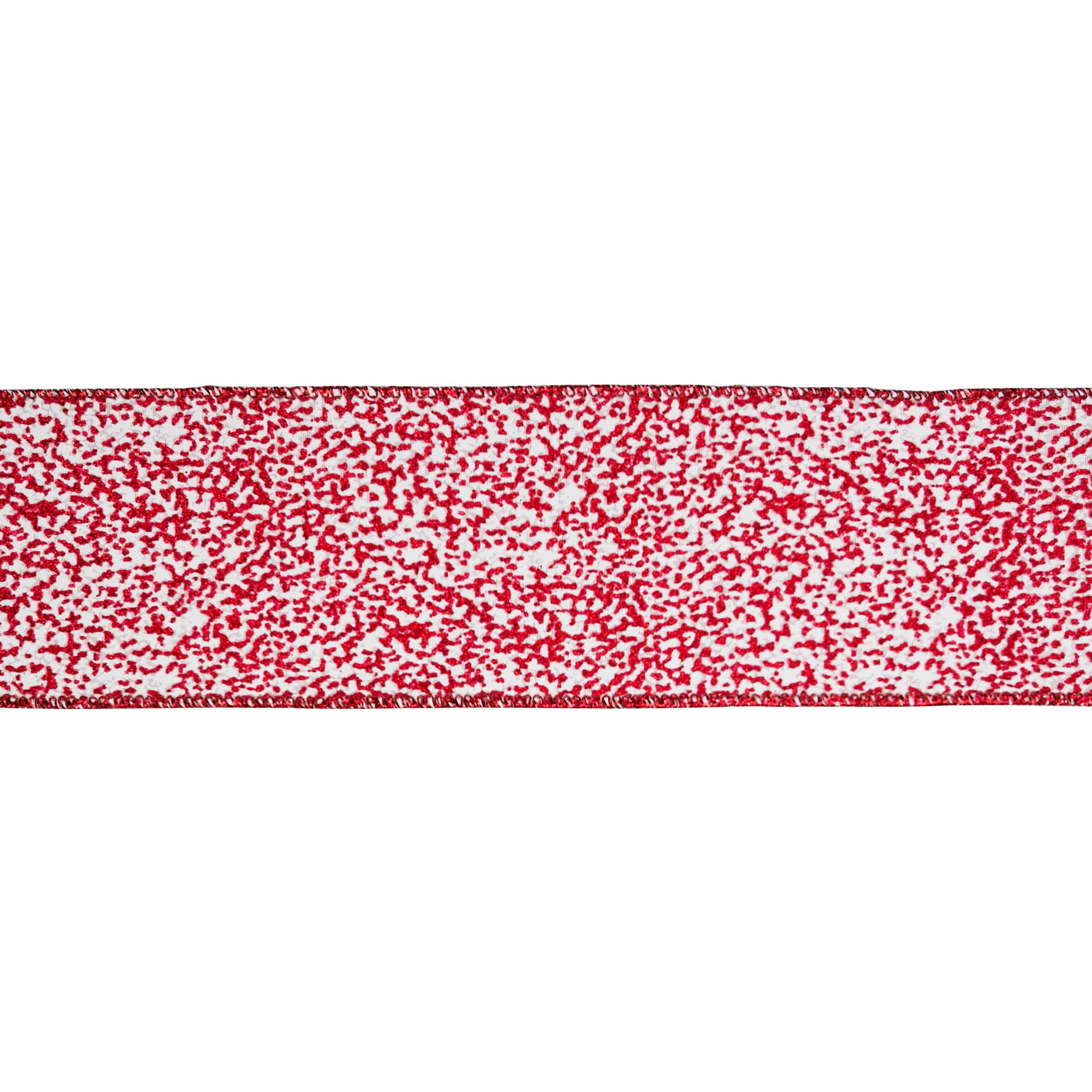 slide 2 of 3, 2.5" X 20ft. Red & White Sugar Wired Ribbon By Celebrate It, 2.5 in x 20 ft