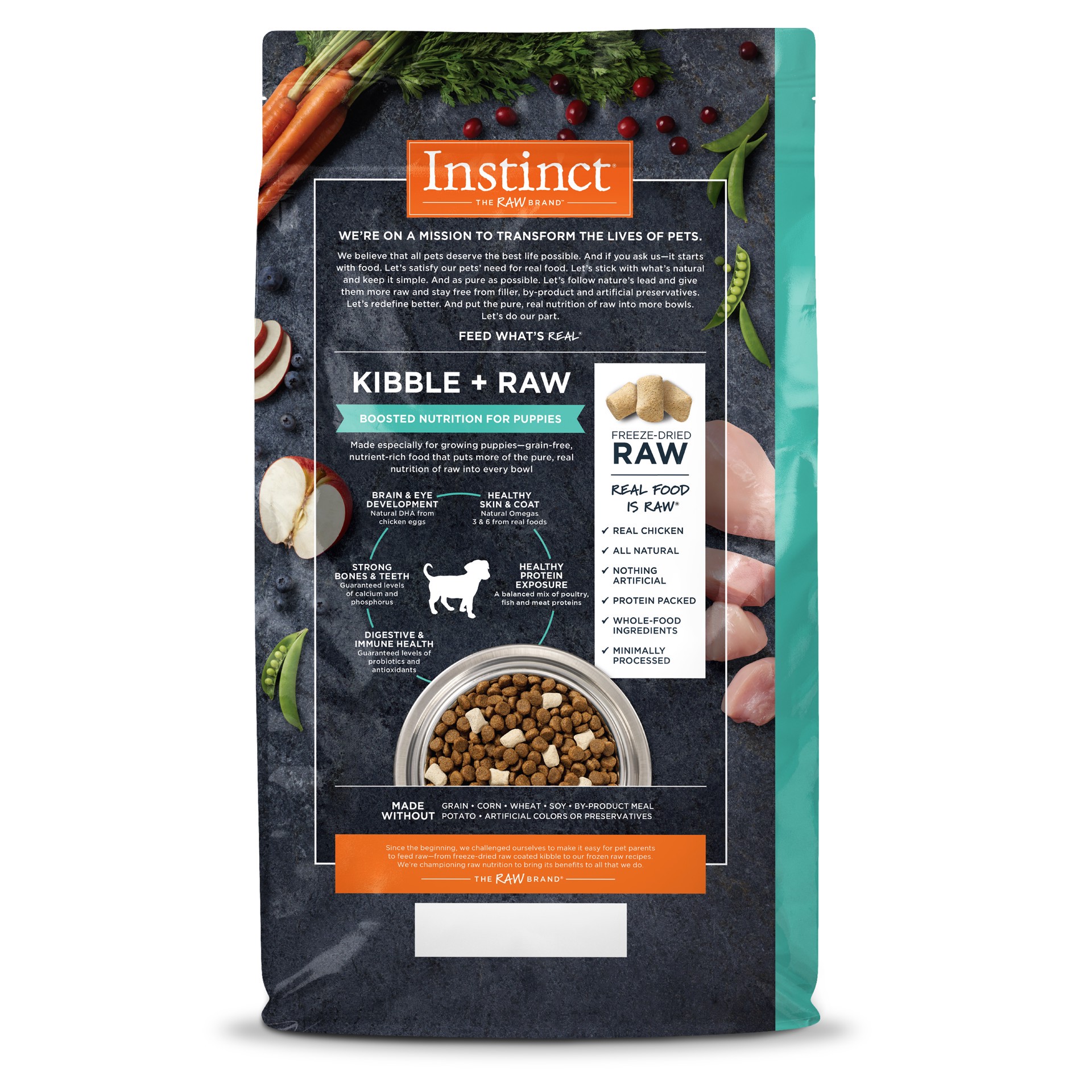 slide 2 of 7, Instinct Raw Boost Puppy Chicken Dry Dog Food, 10 lb. Bag, 10 lb