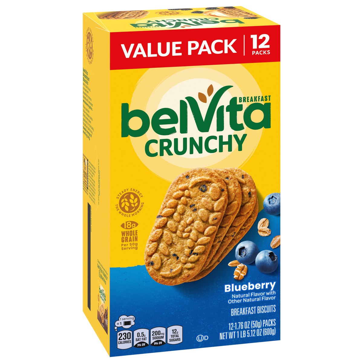 slide 2 of 9, belVita Blueberry Breakfast Biscuits, Value Pack, 12 Packs (4 Biscuits Per Pack), 21.12 oz
