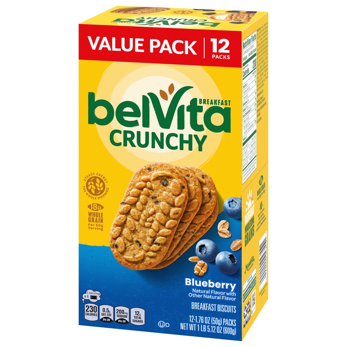 slide 5 of 9, belVita Blueberry Breakfast Biscuits, Value Pack, 12 Packs (4 Biscuits Per Pack), 21.12 oz