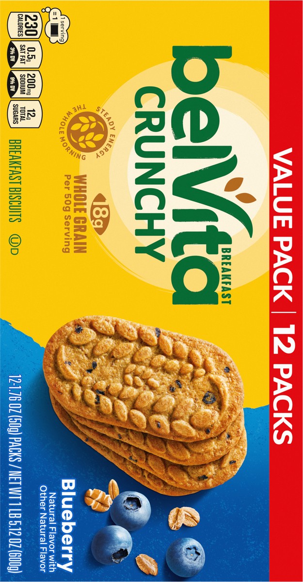 slide 9 of 9, belVita Blueberry Breakfast Biscuits, Value Pack, 12 Packs (4 Biscuits Per Pack), 21.12 oz