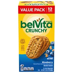 belVita Blueberry Breakfast Biscuits, Value Pack, 12 Packs (4 Biscuits Per Pack)