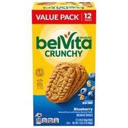 belVita Blueberry Breakfast Biscuits, Value Pack, 12 Packs (4 Biscuits Per Pack)