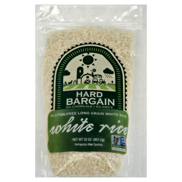 slide 1 of 1, Hard Bargin Long Grain White Rice, 32 oz