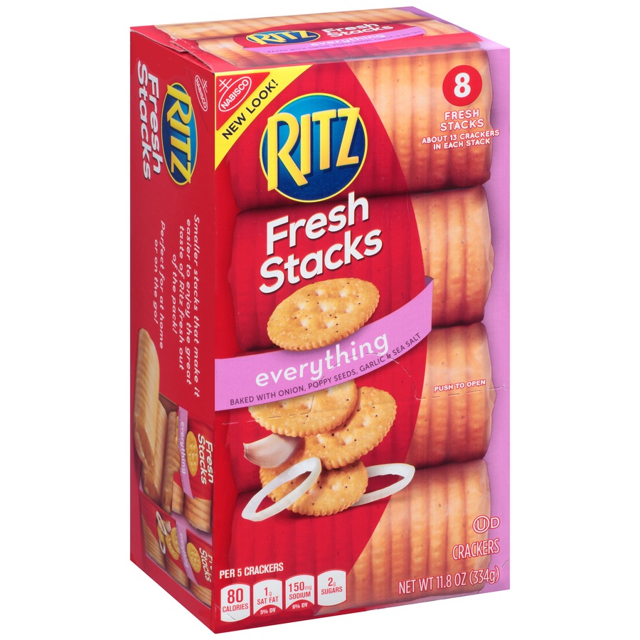 slide 2 of 8, Ritz Everything Crackers - Fresh Stacks, 11.8 oz