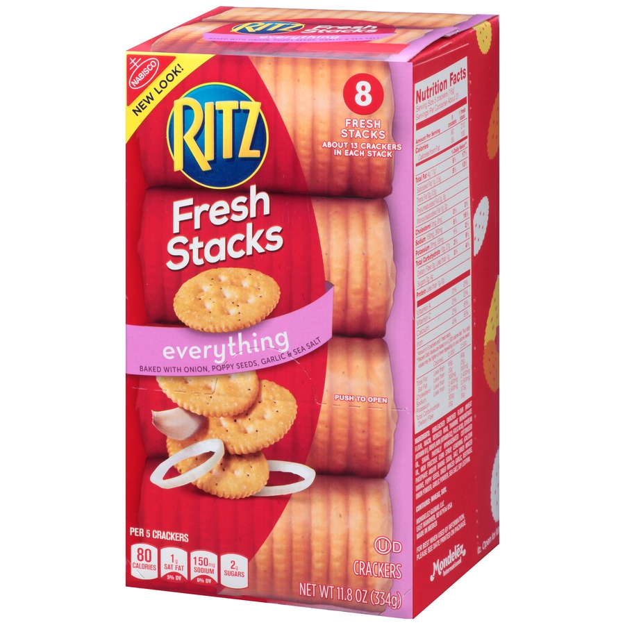 slide 3 of 8, Ritz Everything Crackers - Fresh Stacks, 11.8 oz