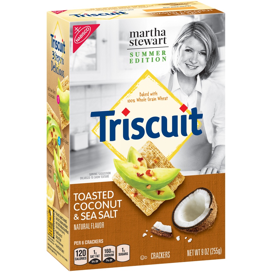 slide 6 of 8, Triscuit Toasted Coconut & Sea Salt Crackers, 9 oz