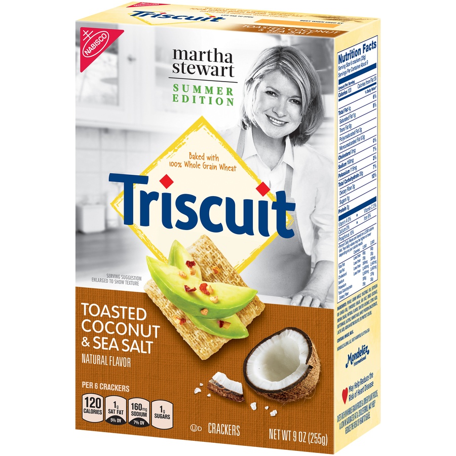 slide 2 of 8, Triscuit Toasted Coconut & Sea Salt Crackers, 9 oz