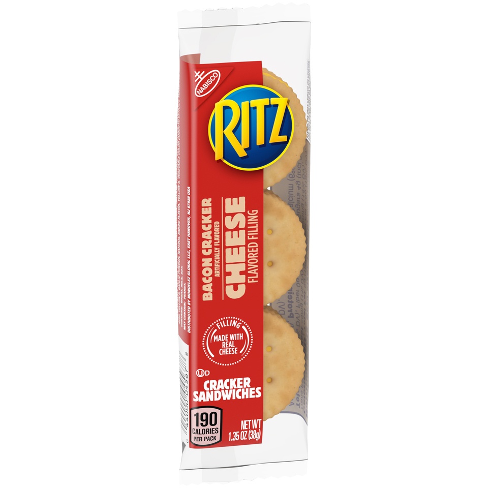 slide 4 of 9, Nabisco Ritz Bacon Crackers with Cheese Filling Cracker Sandwiches, 1.35 oz