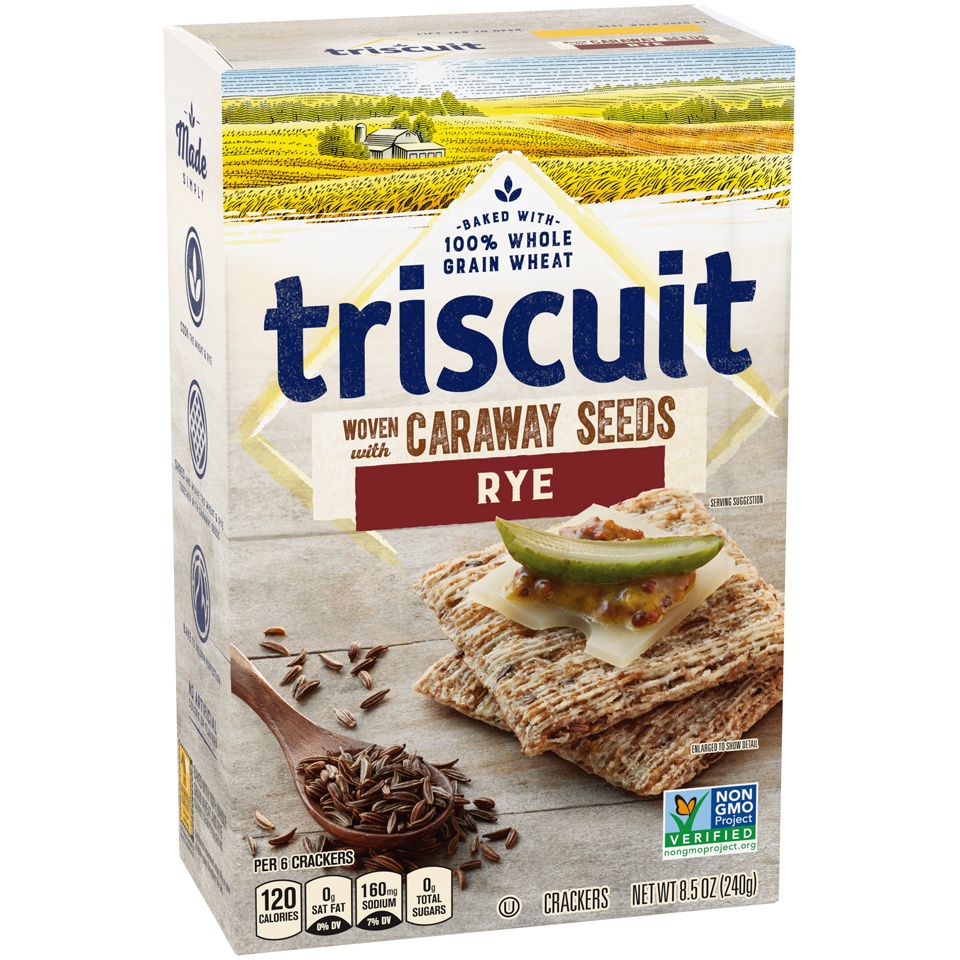 slide 5 of 7, Triscuit Rye with Caraway Seeds Crackers, 8.5 oz