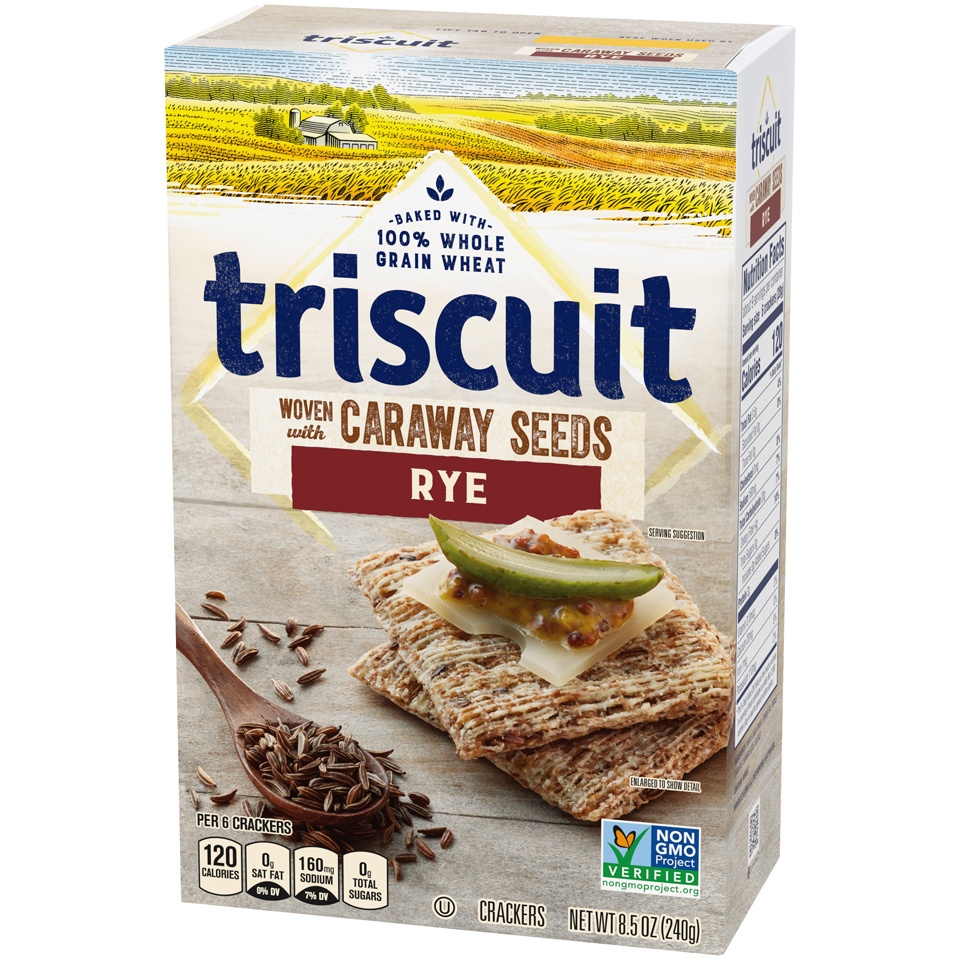 slide 6 of 7, Triscuit Rye with Caraway Seeds Crackers, 8.5 oz