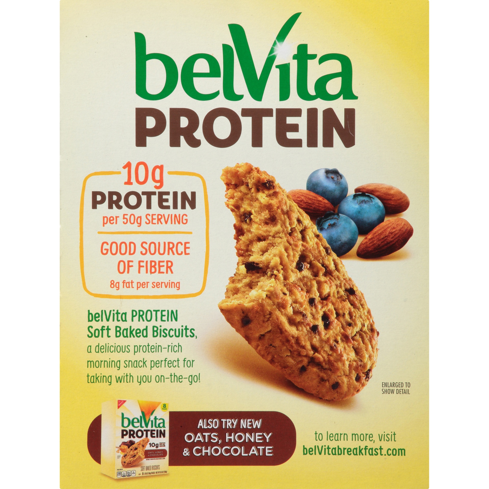 slide 7 of 8, belVita Protein Blueberry Almond Soft Baked Biscuits, 8 ct; 1.76 oz