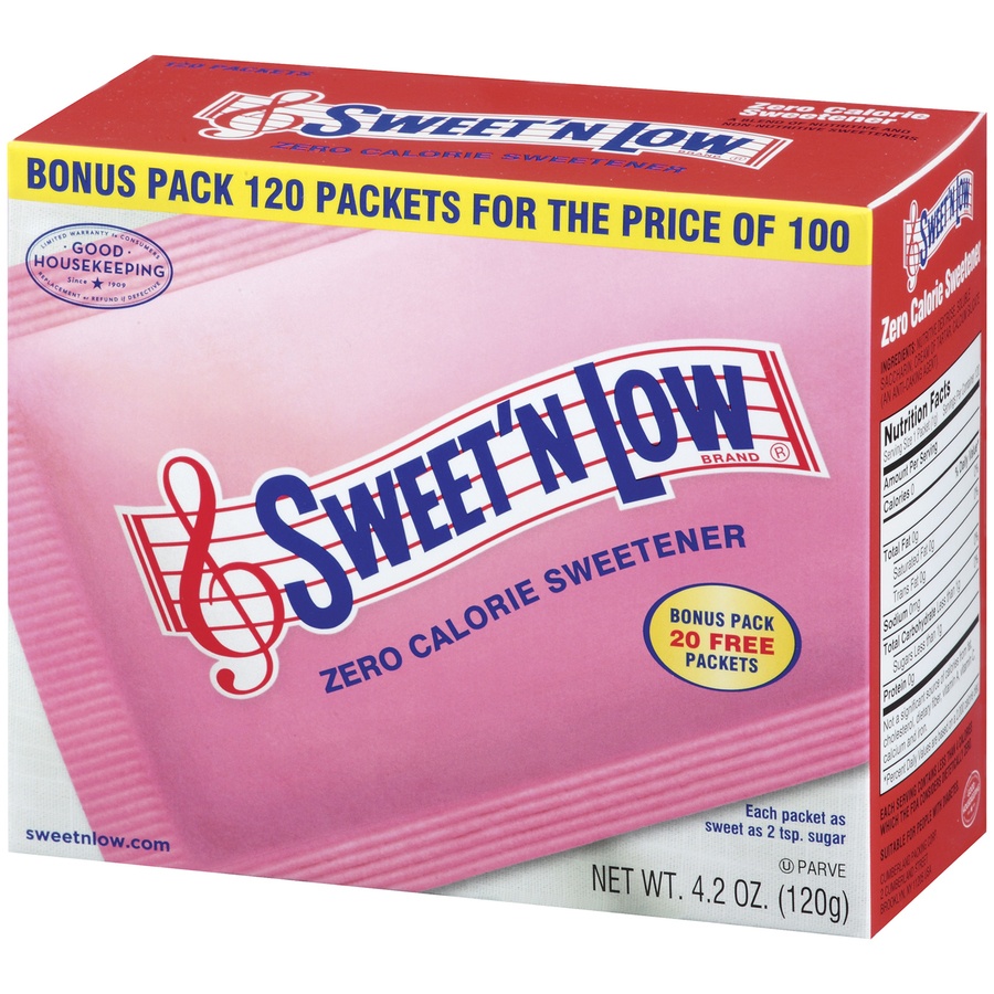 slide 3 of 3, Sweet'N Low Sweetener, Zero Calorie, 120 ct