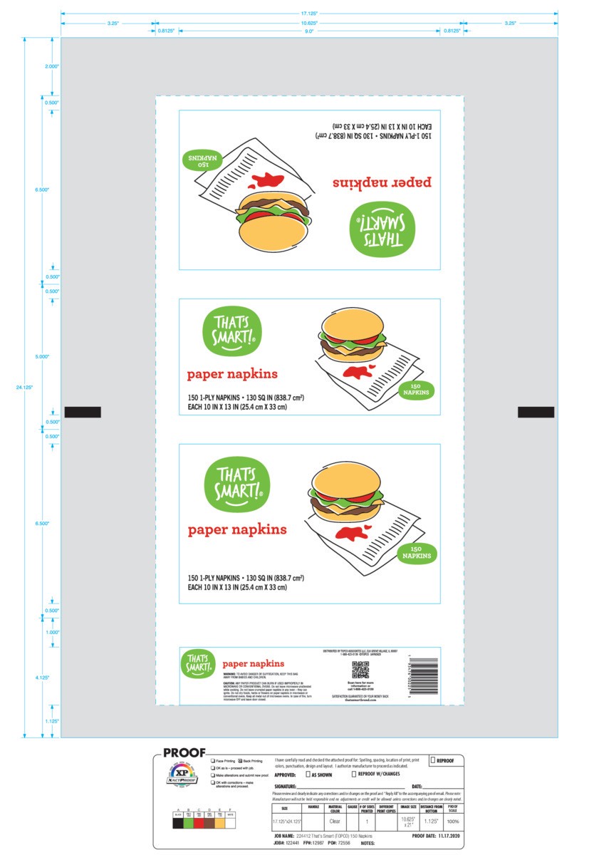 slide 7 of 13, That's Smart! 1-Ply Paper Napkins 150 ea, 150 ct