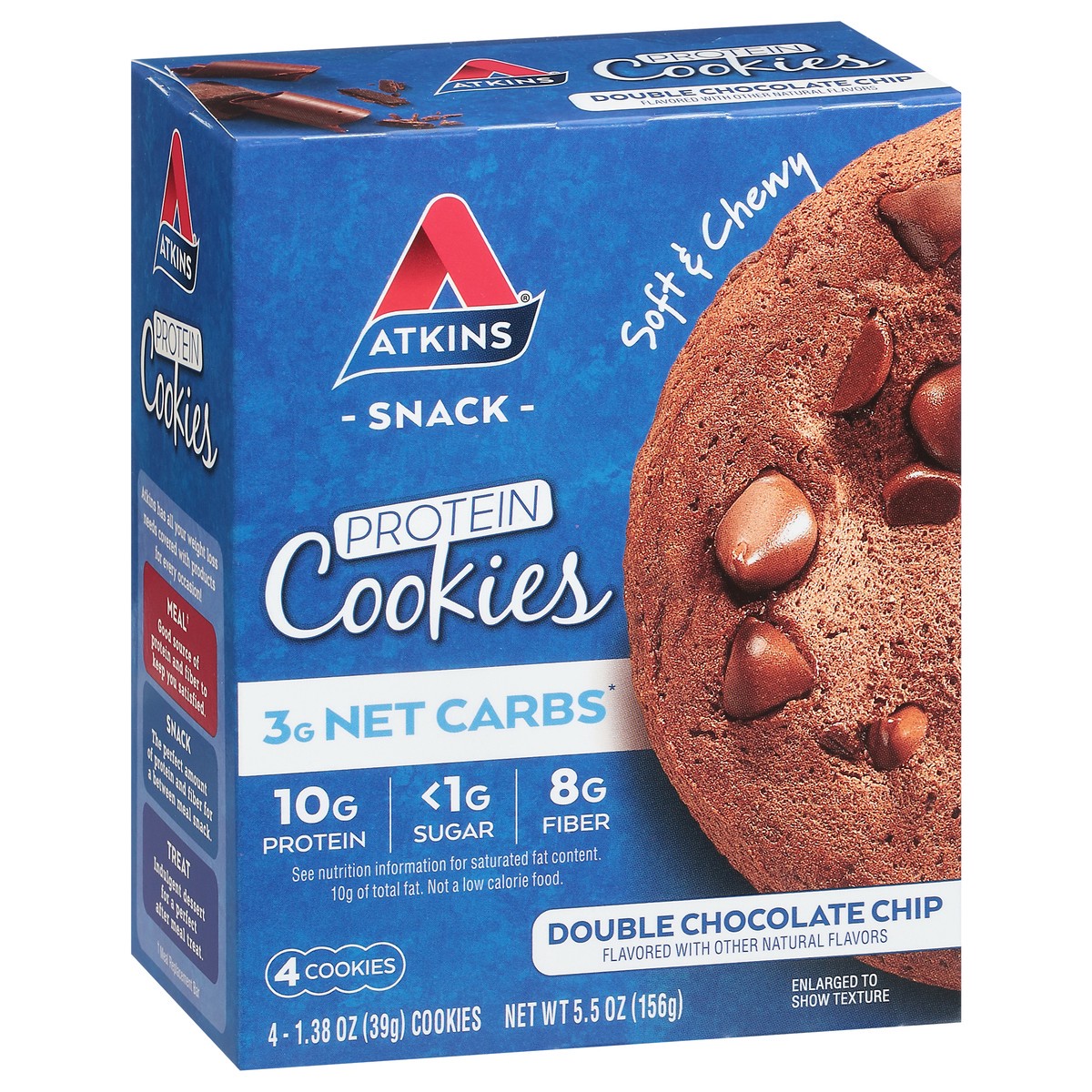 slide 3 of 9, Atkins Snack Protein Cookie Double Chocolate Chip, 4 ct