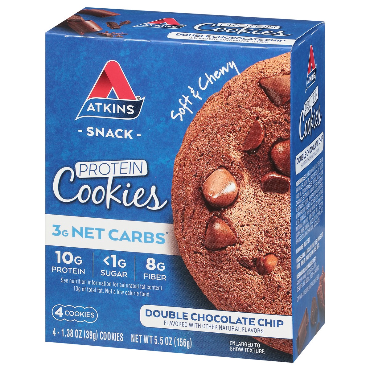 slide 7 of 9, Atkins Snack Protein Cookie Double Chocolate Chip, 4 ct